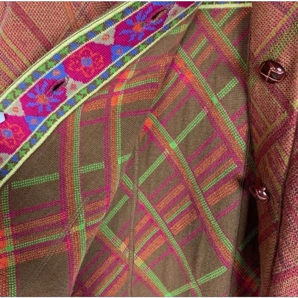 Coldwater Creek Tapestry Jacket L Artsy Boho Lagenlook Woven Button Front Pocket - Picture 3 of 7
